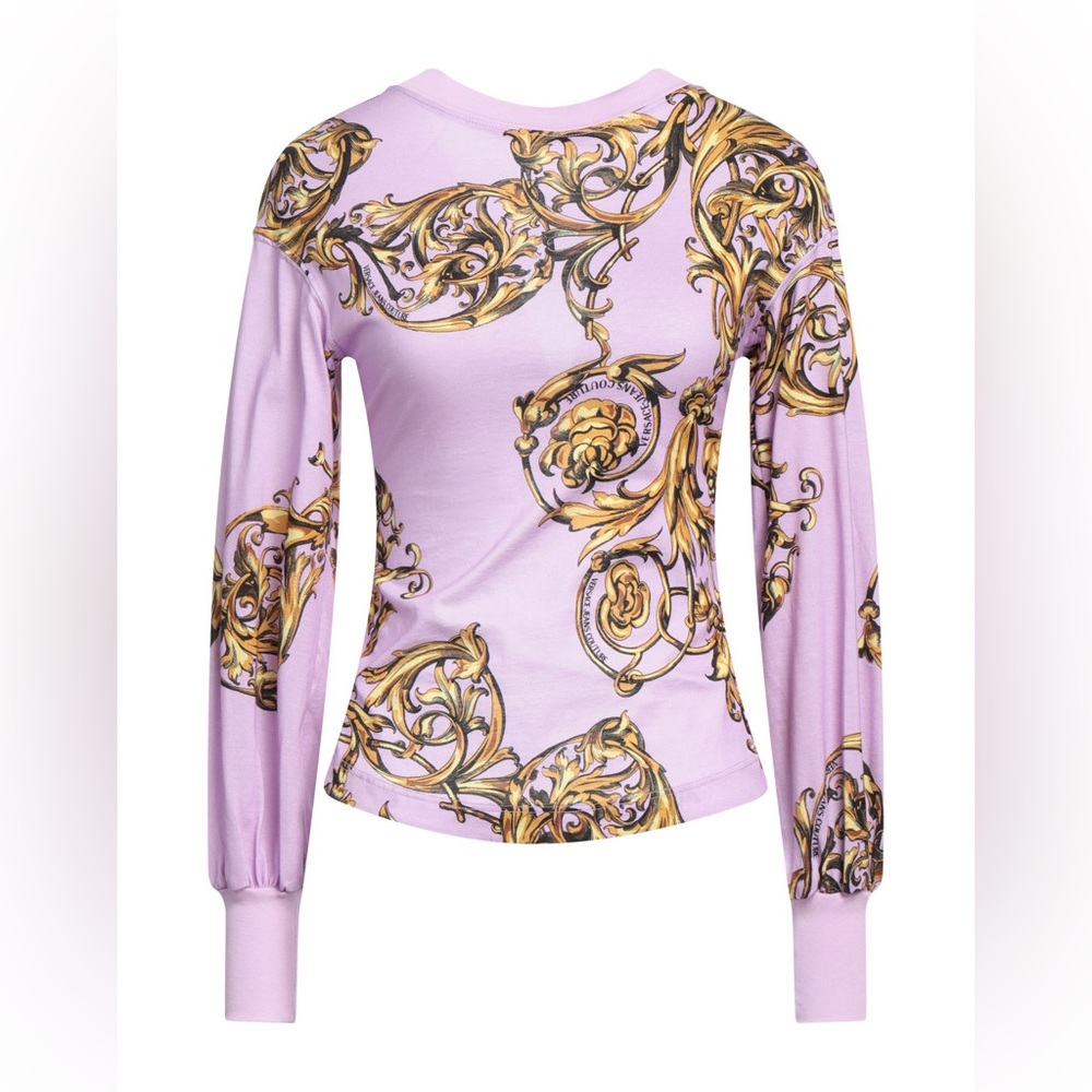 EUC Versace Jeans Lavender and Gold Women's Open Back Top No Size Tag